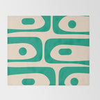 Mid Century Modern Minimalist Retro Abstract Piquet Pattern in Jade Green Throw Blanket Gallery Image 2