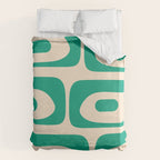 Mid Century Modern Minimalist Retro Abstract Piquet Pattern in Jade Green Duvet Cover Gallery Image 6