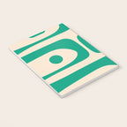 Mid Century Modern Minimalist Retro Abstract Piquet Pattern in Jade Green Notebook Gallery Image 3