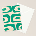 Mid Century Modern Minimalist Retro Abstract Piquet Pattern in Jade Green Stationery Card Gallery Image 2