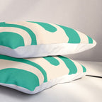 Mid Century Modern Minimalist Retro Abstract Piquet Pattern in Jade Green Pillow Sham Gallery Image 3