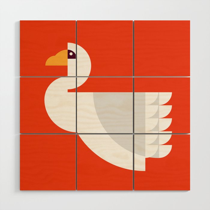 Geometric swan Wood Wall Art Gallery Image 1