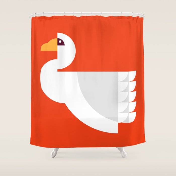 Geometric swan Shower Curtain Gallery Image 1