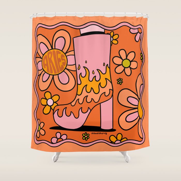 Aries Groovy Boot Shower Curtain Gallery Image 1