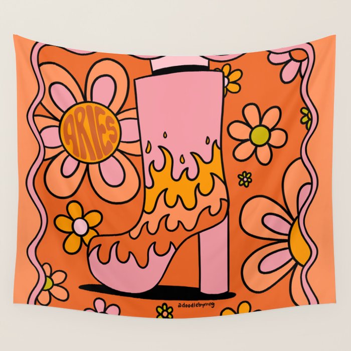 Aries Groovy Boot Wall Tapestry Gallery Image 4