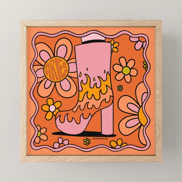 Aries Groovy Boot Mini Art Print Gallery Image 1