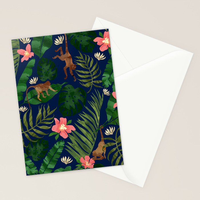Tropical Garden - Dark Blue Stationery Card Gallery Image 2