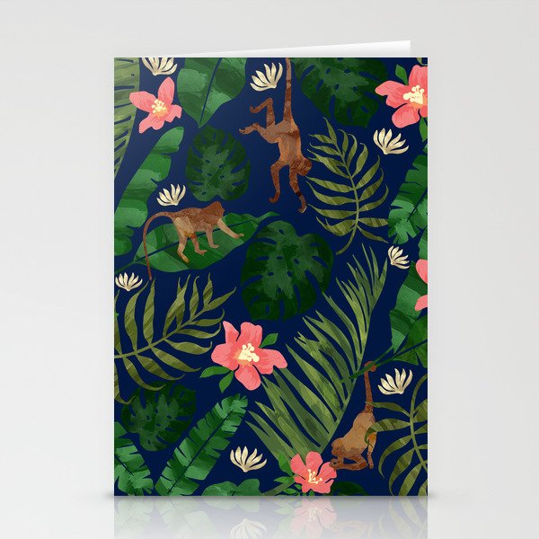 Tropical Garden - Dark Blue Stationery Card Gallery Image 2