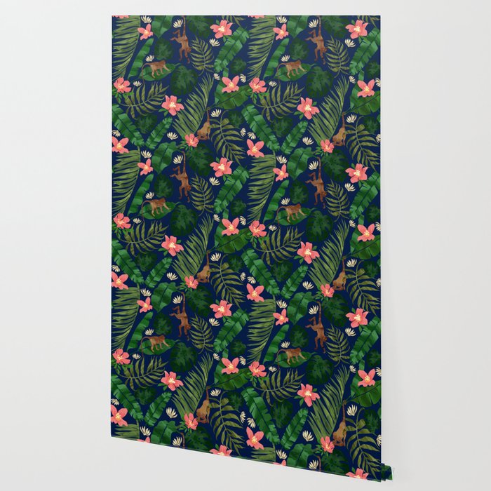 Tropical Garden - Dark Blue Wallpaper Gallery Image 2