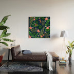 Tropical Garden - Dark Blue Wood Wall Art Gallery Image 2