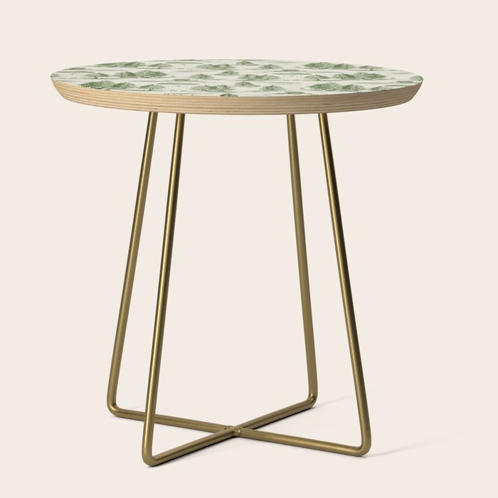 Green Alien Abduction Toile De Jouy Pattern Side Table Gallery Image 1