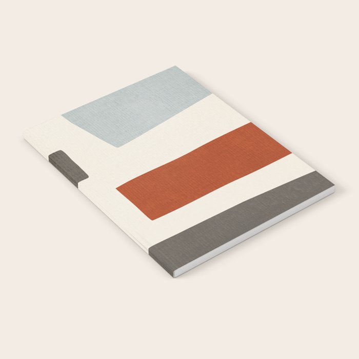 Abstract Shapes Burnt Orange Gray Blue Notebook Gallery Image 1