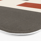 Abstract Shapes Burnt Orange Gray Blue Bath Mat Gallery Image 3