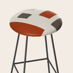 Abstract Shapes Burnt Orange Gray Blue Stool Gallery Image 2