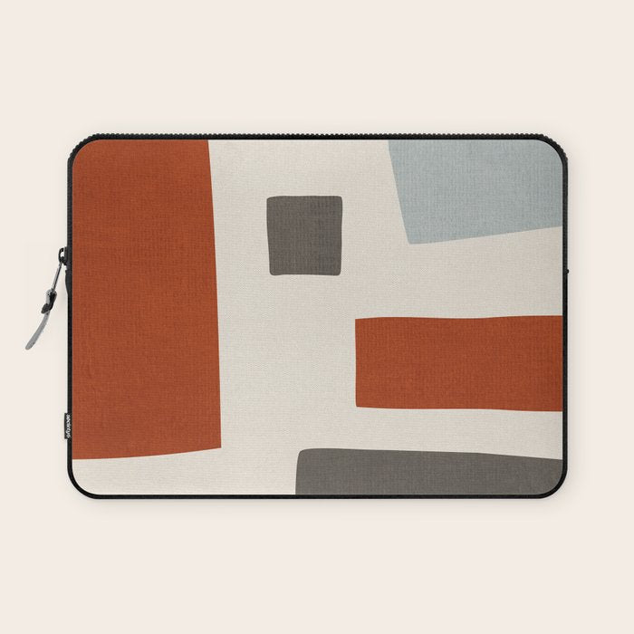 Abstract Shapes Burnt Orange Gray Blue Laptop Sleeve Gallery Image 1