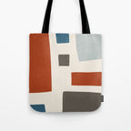 Abstract Shapes Burnt Orange Gray Blue Tote Bag Gallery Image 1