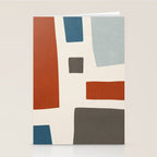 Abstract Shapes Burnt Orange Gray Blue Stationery Card Gallery Image 2
