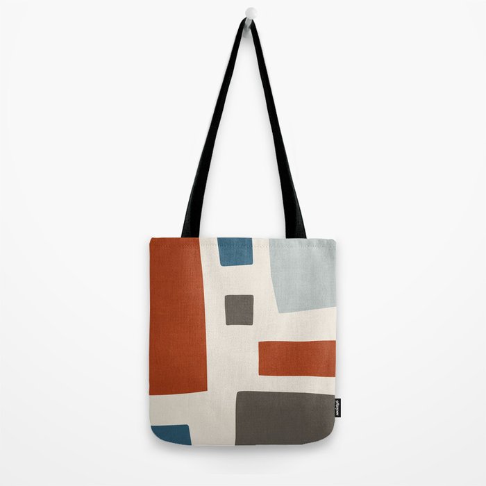 Abstract Shapes Burnt Orange Gray Blue Tote Bag Gallery Image 2