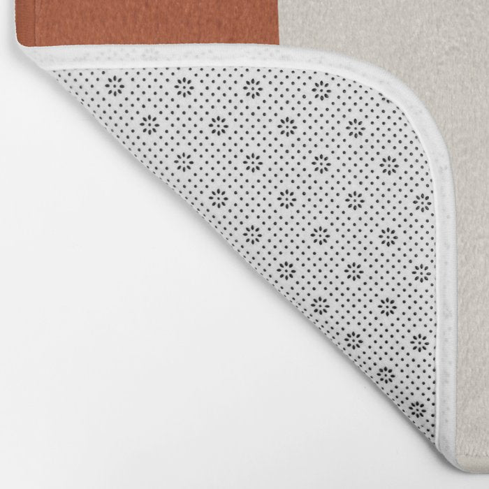 Abstract Shapes Burnt Orange Gray Blue Bath Mat Gallery Image 2