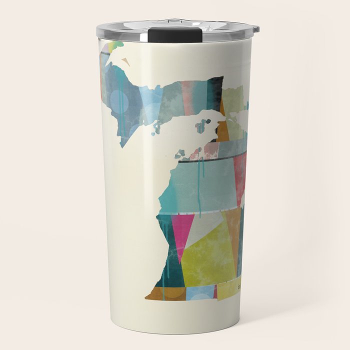 Michigan  state map modern Travel Mug Gallery Image 1