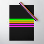 Abstract Minimal Retro Stripes 80s Neon Style - Nobutsuna Wrapping Paper Gallery Image 1