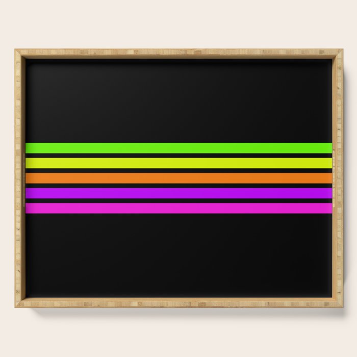 Abstract Minimal Retro Stripes 80s Neon Style - Nobutsuna Serving Tray Gallery Image 1