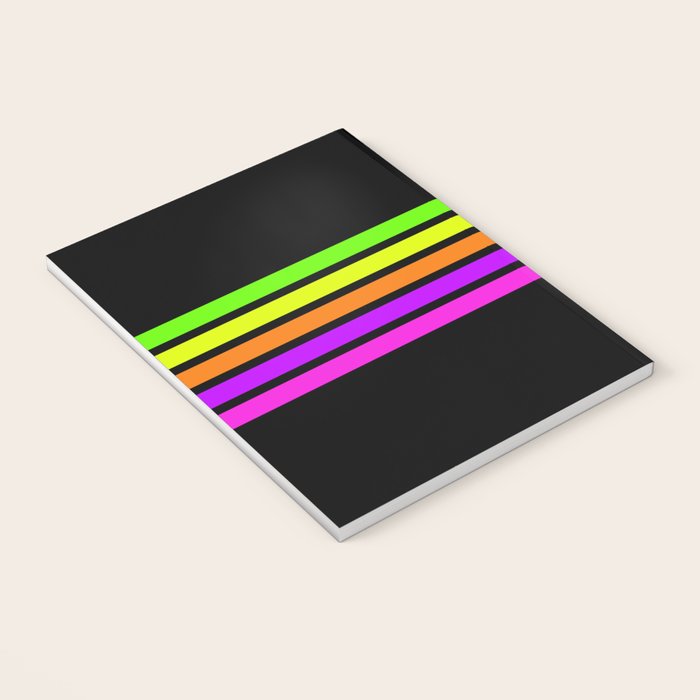 Abstract Minimal Retro Stripes 80s Neon Style - Nobutsuna Notebook Gallery Image 3