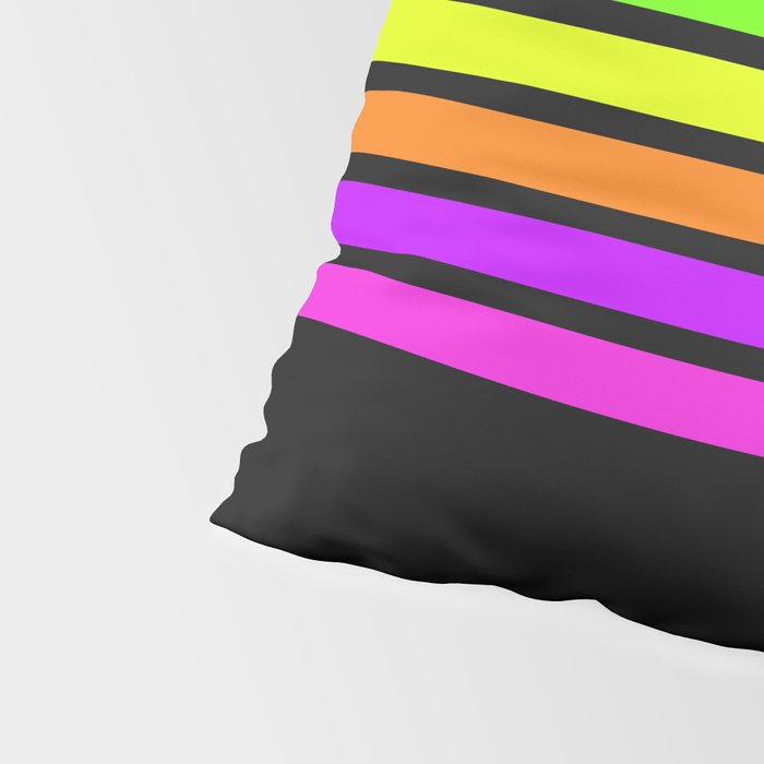 Abstract Minimal Retro Stripes 80s Neon Style - Nobutsuna Pillow Sham Gallery Image 4