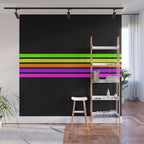Abstract Minimal Retro Stripes 80s Neon Style - Nobutsuna Wall Mural Gallery Image 1