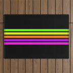 Abstract Minimal Retro Stripes 80s Neon Style - Nobutsuna Outdoor Rug Gallery Image 1