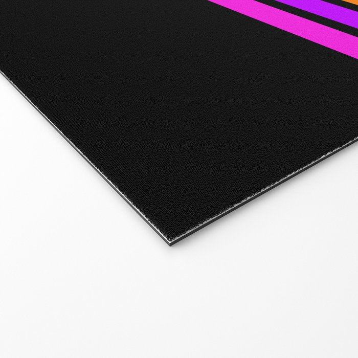 Abstract Minimal Retro Stripes 80s Neon Style - Nobutsuna Welcome Mat Gallery Image 2