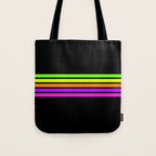 Abstract Minimal Retro Stripes 80s Neon Style - Nobutsuna Tote Bag Gallery Image 1