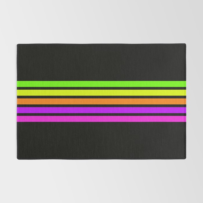Abstract Minimal Retro Stripes 80s Neon Style - Nobutsuna Rug Gallery Image 2