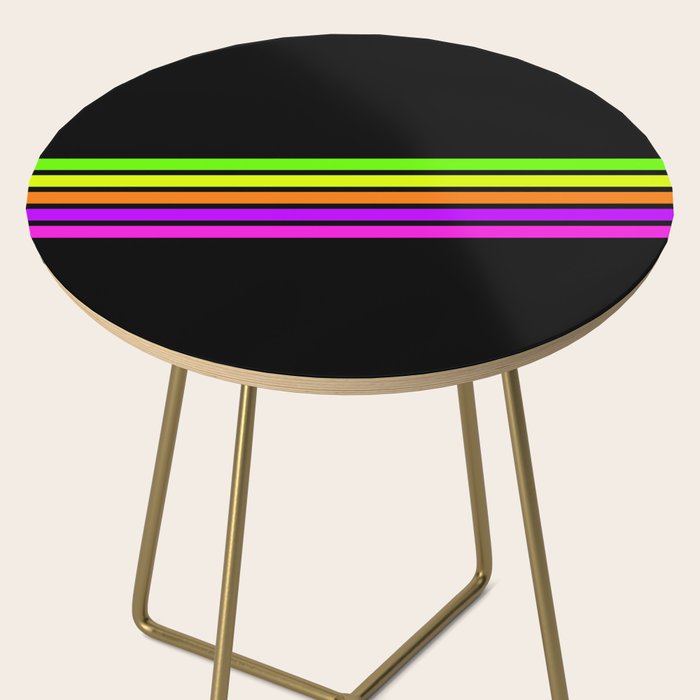 Abstract Minimal Retro Stripes 80s Neon Style - Nobutsuna Side Table Gallery Image 2