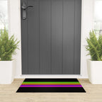 Abstract Minimal Retro Stripes 80s Neon Style - Nobutsuna Welcome Mat Gallery Image 3