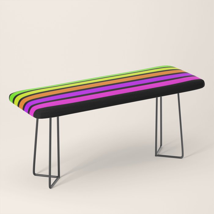 Abstract Minimal Retro Stripes 80s Neon Style - Nobutsuna Bench Gallery Image 1