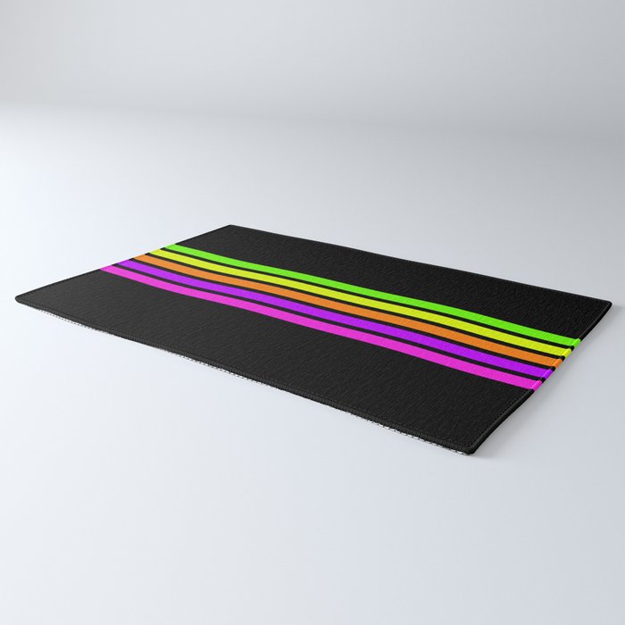 Abstract Minimal Retro Stripes 80s Neon Style - Nobutsuna Rug Gallery Image 3