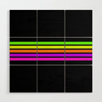 Abstract Minimal Retro Stripes 80s Neon Style - Nobutsuna Wood Wall Art Gallery Image 1