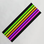 Abstract Minimal Retro Stripes 80s Neon Style - Nobutsuna Yoga Mat Gallery Image 1