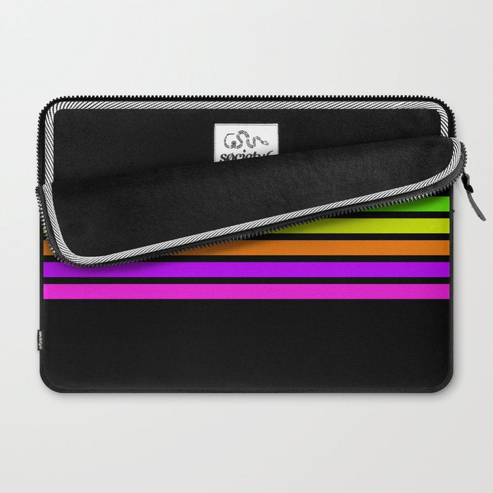 Abstract Minimal Retro Stripes 80s Neon Style - Nobutsuna Laptop Sleeve Gallery Image 2