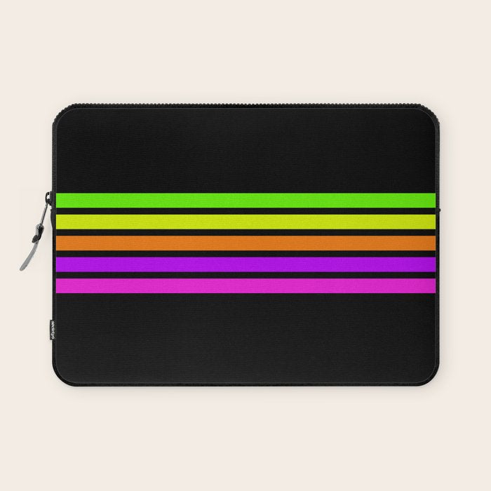 Abstract Minimal Retro Stripes 80s Neon Style - Nobutsuna Laptop Sleeve Gallery Image 1