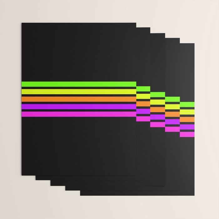Abstract Minimal Retro Stripes 80s Neon Style - Nobutsuna Wrapping Paper Gallery Image 3