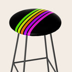 Abstract Minimal Retro Stripes 80s Neon Style - Nobutsuna Stool Gallery Image 2