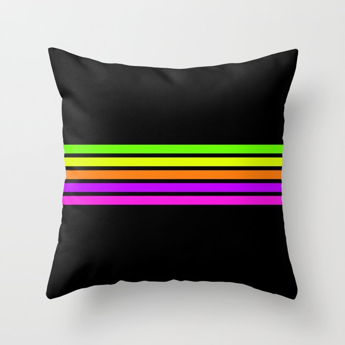 Abstract Minimal Retro Stripes 80s Neon Style - Nobutsuna Throw Pillow Gallery Image 6