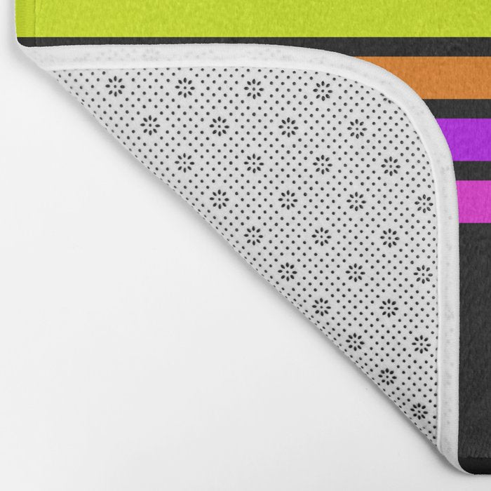 Abstract Minimal Retro Stripes 80s Neon Style - Nobutsuna Bath Mat Gallery Image 2