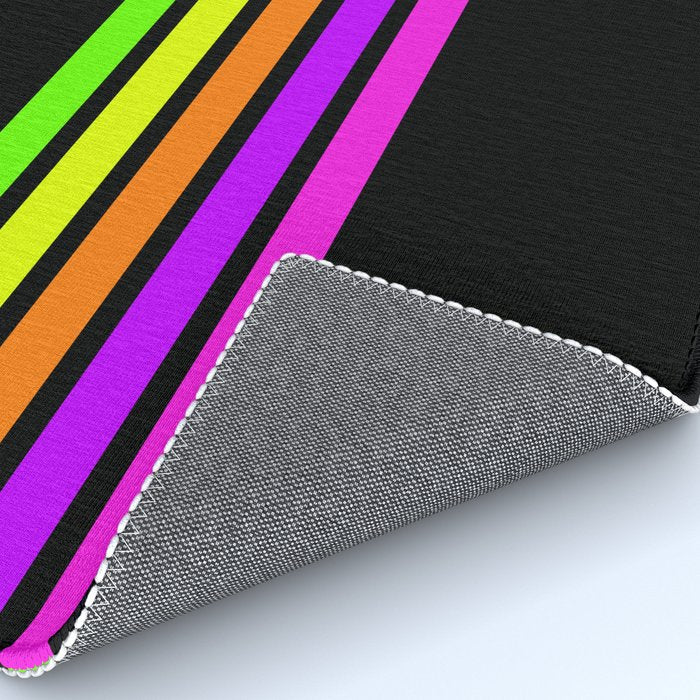 Abstract Minimal Retro Stripes 80s Neon Style - Nobutsuna Rug Gallery Image 4