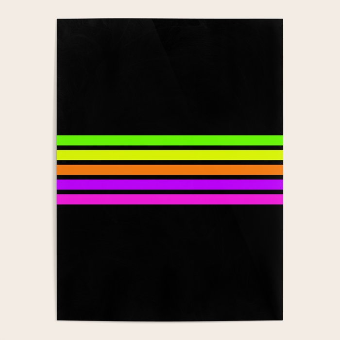 Abstract Minimal Retro Stripes 80s Neon Style - Nobutsuna Poster Gallery Image 4