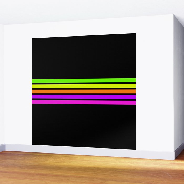 Abstract Minimal Retro Stripes 80s Neon Style - Nobutsuna Wall Mural Gallery Image 2