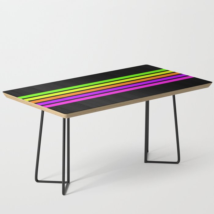 Abstract Minimal Retro Stripes 80s Neon Style - Nobutsuna Coffee Table Gallery Image 1