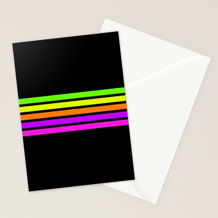 Abstract Minimal Retro Stripes 80s Neon Style - Nobutsuna Stationery Card Gallery Image 2